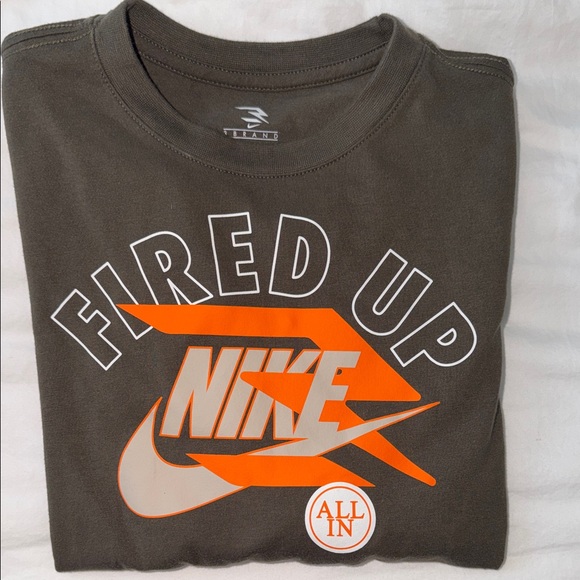 Nike Fired Up Tee and Sweatpants in Orange and Brown - Picture 2 of 3